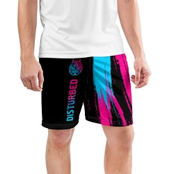 Шорты спортивные мужские Disturbed - neon gradient: по-вертикали, цвет: 3D-принт — фото 2