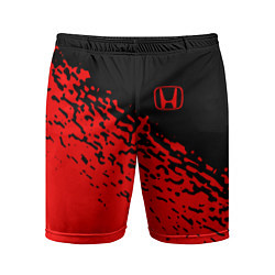 Шорты спортивные мужские Honda - красные брызги, цвет: 3D-принт