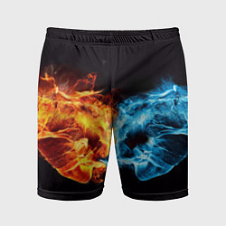 Шорты спортивные мужские Вода и огонь - два кулака Brofist, цвет: 3D-принт