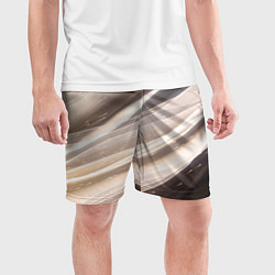 Шорты спортивные мужские Абстрактные волны и огни бесконечности, цвет: 3D-принт — фото 2