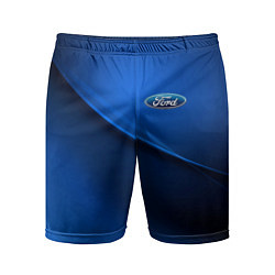 Шорты спортивные мужские Ford - синяя абстракция, цвет: 3D-принт
