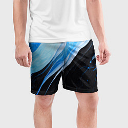 Шорты спортивные мужские Тёмно-синий мрамор, цвет: 3D-принт — фото 2