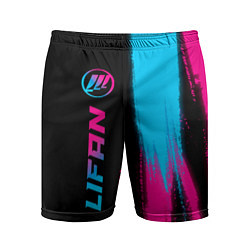 Шорты спортивные мужские Lifan - neon gradient: по-вертикали, цвет: 3D-принт
