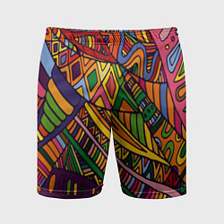 Шорты спортивные мужские Психоделический узор, цвет: 3D-принт