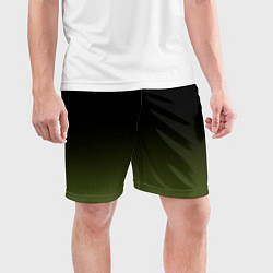 Шорты спортивные мужские Черный и хвойный зеленый градиент, цвет: 3D-принт — фото 2