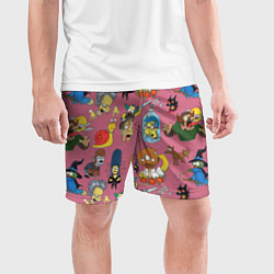 Шорты спортивные мужские Персонажи Симпсонов - horror pattern, цвет: 3D-принт — фото 2
