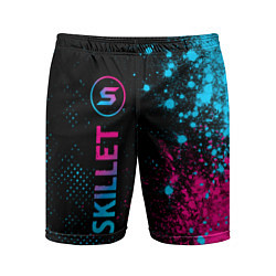 Шорты спортивные мужские Skillet - neon gradient: по-вертикали, цвет: 3D-принт