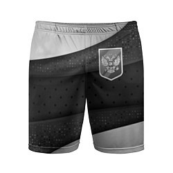 Мужские спортивные шорты Черно-белый герб России