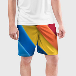 Шорты спортивные мужские Радужные полоски, цвет: 3D-принт — фото 2