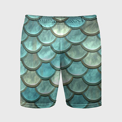 Шорты спортивные мужские Рыбья чешуя, цвет: 3D-принт