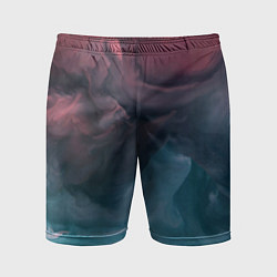 Мужские спортивные шорты Розовый и синий дым во тьме