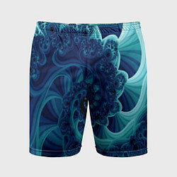 Мужские спортивные шорты Закрученный синий фрактал