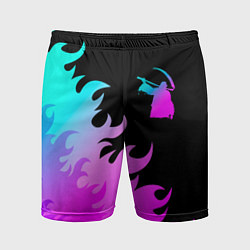 Шорты спортивные мужские Children of Bodom неоновый огонь, цвет: 3D-принт