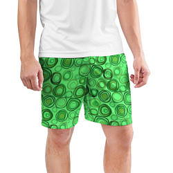 Шорты спортивные мужские Ярко-зеленый неоновый абстрактный узор, цвет: 3D-принт — фото 2