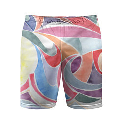 Шорты спортивные мужские Буйство красок акварель, цвет: 3D-принт