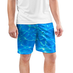 Шорты спортивные мужские Абстрактные волны бассейна - текстура, цвет: 3D-принт — фото 2