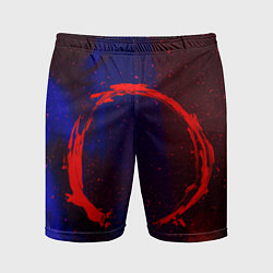 Шорты спортивные мужские Синий и красный абстрактный дым и краски, цвет: 3D-принт