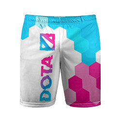 Мужские спортивные шорты Dota neon gradient style: по-вертикали