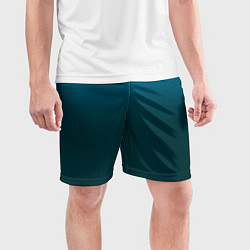 Шорты спортивные мужские Градиент бирюзовый, цвет: 3D-принт — фото 2