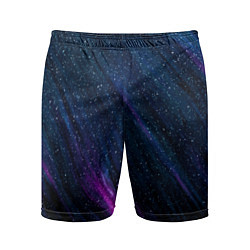 Шорты спортивные мужские Звёздное абстрактное фиолетовое небо, цвет: 3D-принт