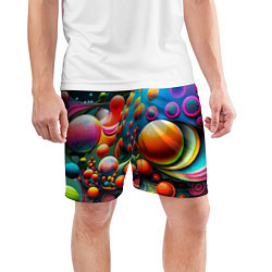 Шорты спортивные мужские Абстрактные космические шары, цвет: 3D-принт — фото 2