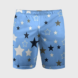 Шорты спортивные мужские Звёзды на голубом фоне, цвет: 3D-принт