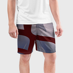 Шорты спортивные мужские Красные и розовые волнообразные пластины, цвет: 3D-принт — фото 2