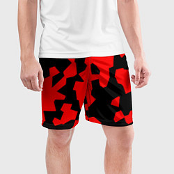 Шорты спортивные мужские Черно-красный авторский арт, цвет: 3D-принт — фото 2