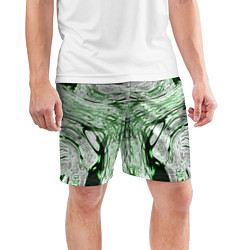 Шорты спортивные мужские Зеленый узор, цвет: 3D-принт — фото 2