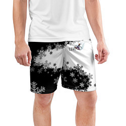 Шорты спортивные мужские Сноуборд черно-белый, цвет: 3D-принт — фото 2