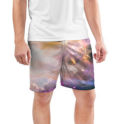 Шорты спортивные мужские Аморфное абстрактное космическое красочное небо, цвет: 3D-принт — фото 2