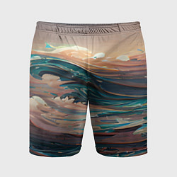 Шорты спортивные мужские Необъятный океан, цвет: 3D-принт