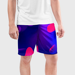 Шорты спортивные мужские Жидкий неон, цвет: 3D-принт — фото 2