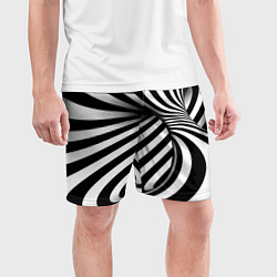 Шорты спортивные мужские Оптические иллюзии зебра, цвет: 3D-принт — фото 2