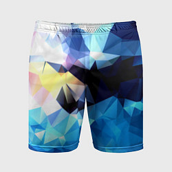 Шорты спортивные мужские Polygon blue abstract collection, цвет: 3D-принт