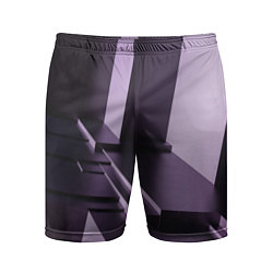 Шорты спортивные мужские Фиолетовая геометрия, цвет: 3D-принт