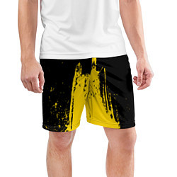 Шорты спортивные мужские Фонтан бурлящей желтой краски, цвет: 3D-принт — фото 2
