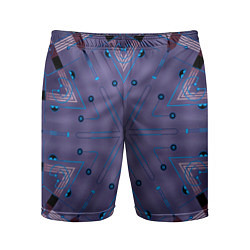 Шорты спортивные мужские Техно фиолетовая броня, цвет: 3D-принт