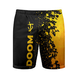 Мужские спортивные шорты Doom - gold gradient: по-вертикали