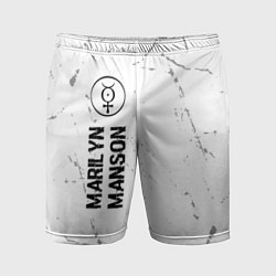 Мужские спортивные шорты Marilyn Manson glitch на светлом фоне: по-вертикал