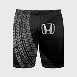 Шорты спортивные мужские Honda tire tracks, цвет: 3D-принт