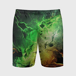 Шорты спортивные мужские Зеленый взрыв, цвет: 3D-принт