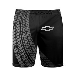 Шорты спортивные мужские Chevrolet tire tracks, цвет: 3D-принт