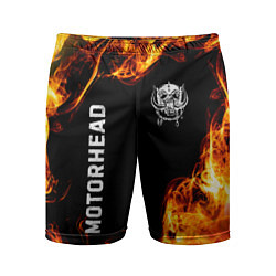 Шорты спортивные мужские Motorhead и пылающий огонь, цвет: 3D-принт