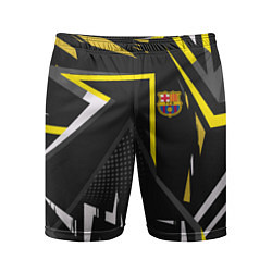 Шорты спортивные мужские ФК Барселона эмблема, цвет: 3D-принт