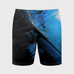 Шорты спортивные мужские Черно-синяя краска, цвет: 3D-принт