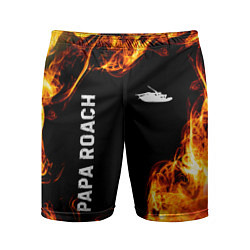 Шорты спортивные мужские Papa Roach и пылающий огонь, цвет: 3D-принт