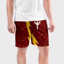Шорты спортивные мужские Judas Priest гитары и молния, цвет: 3D-принт — фото 2