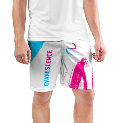 Шорты спортивные мужские Evanescence neon gradient style: надпись, символ, цвет: 3D-принт — фото 2