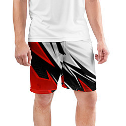 Шорты спортивные мужские Бело-красная униформа для зала, цвет: 3D-принт — фото 2